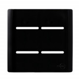 Placa p/ 4 Interruptores 4x4 - Novara Preto Brilhante 